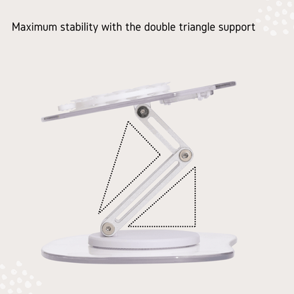 Multi-angle adjustable feeding stand with double triangle support for maximum stability and comfort for cats.