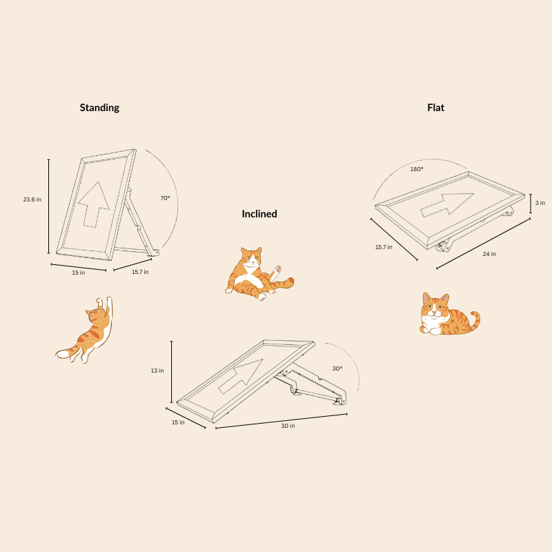 Art Scratcher Frame Dimensions and Supported inclinations